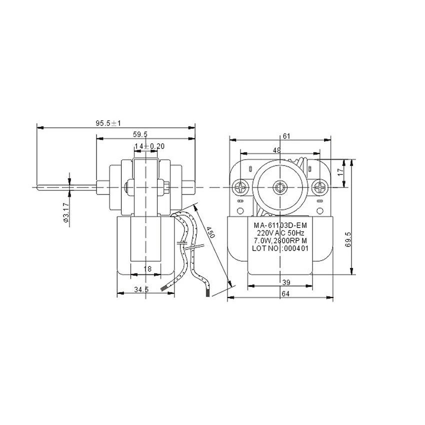 Shaded Pole Motor MA-61103D-EM - Image 2